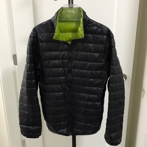 Reversible Black & Green Puffer Jacket - Picture 1 of 4
